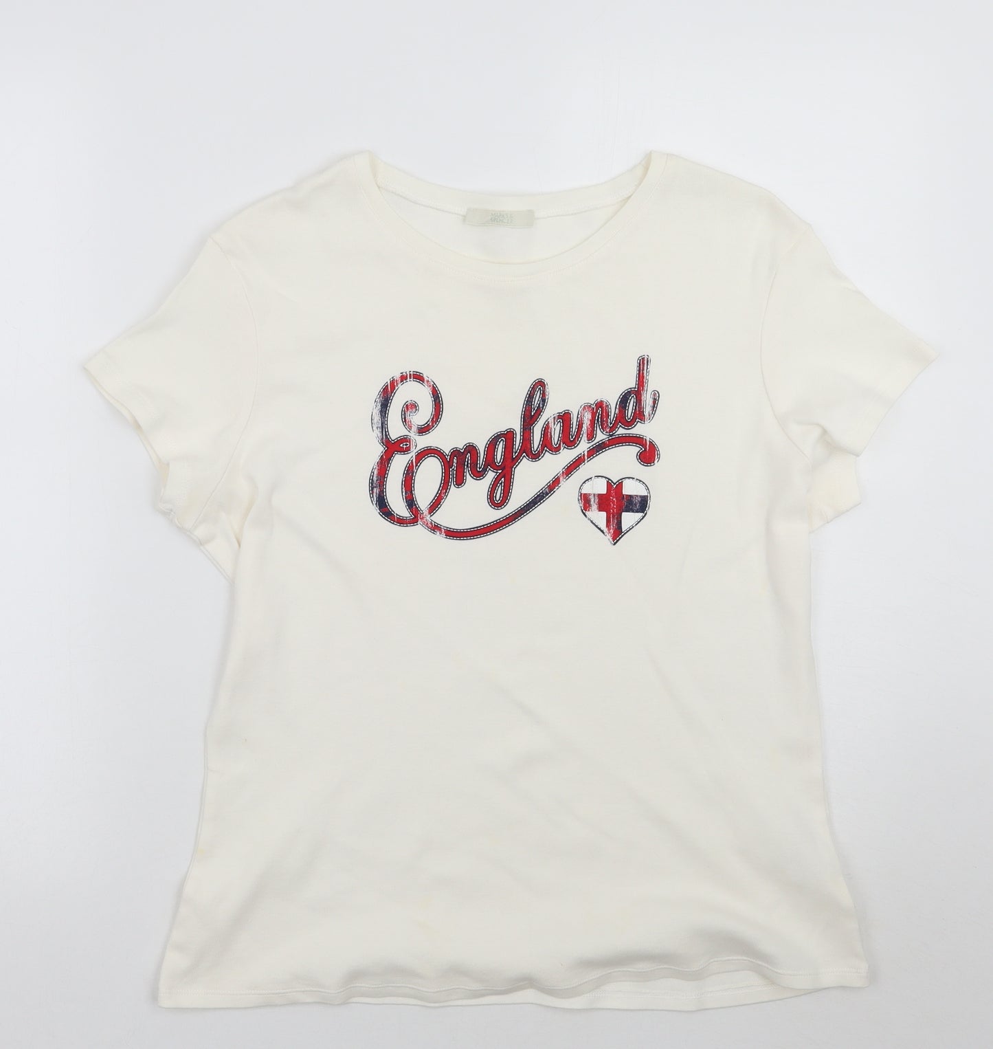 Marks and Spencer Womens White   Basic T-Shirt Size 18