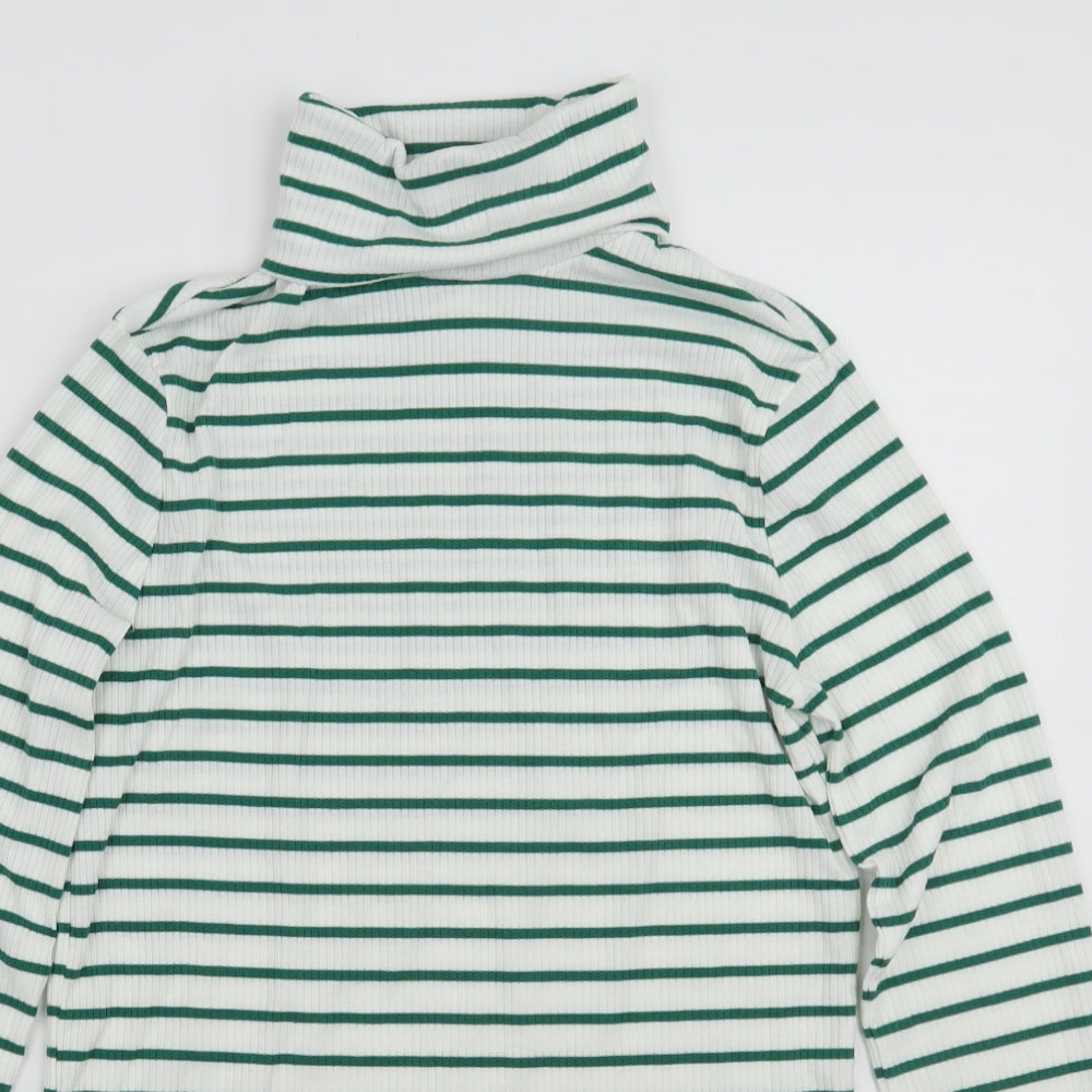 Marks and Spencer Womens White Striped  Pullover Jumper Size 12
