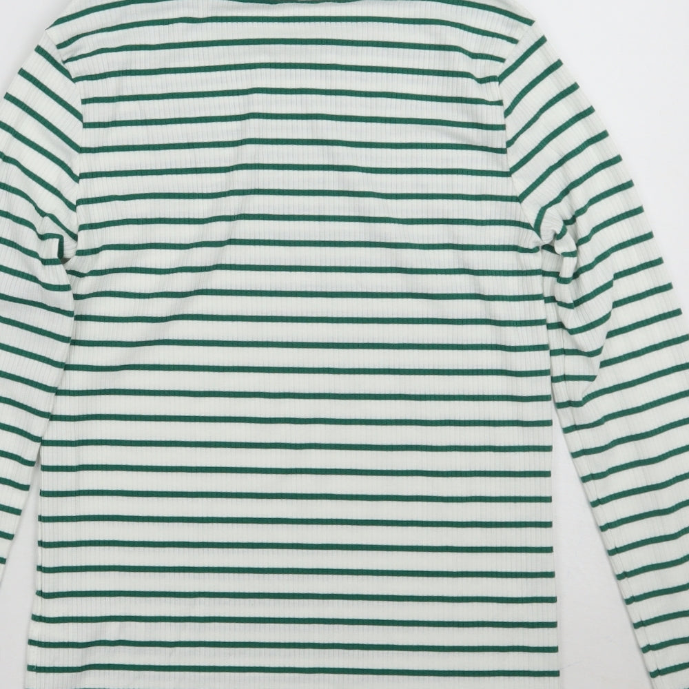 Marks and Spencer Womens White Striped  Pullover Jumper Size 12