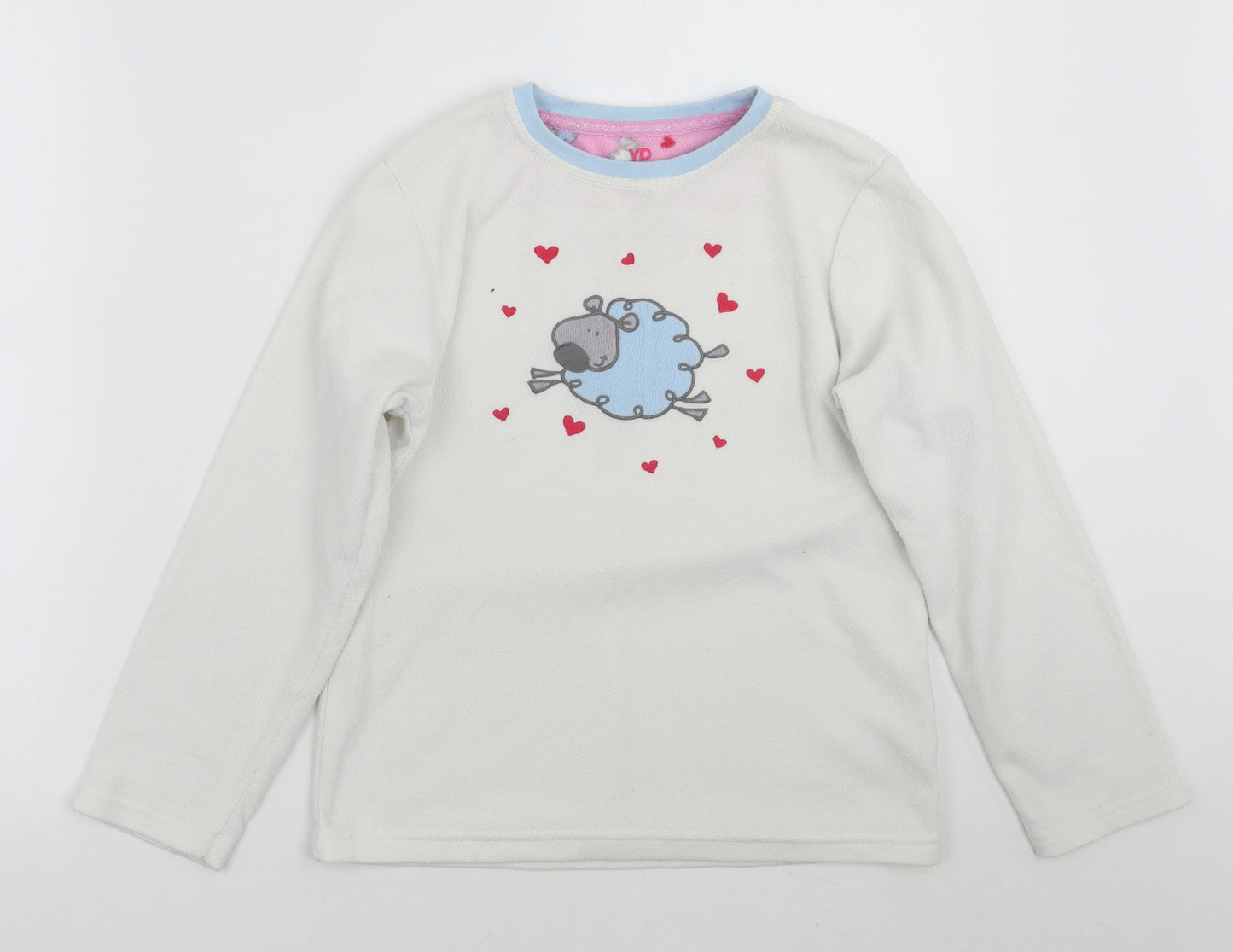 Young Dimension Girls White Geometric  Top Pyjama Set Size 9-10 Years