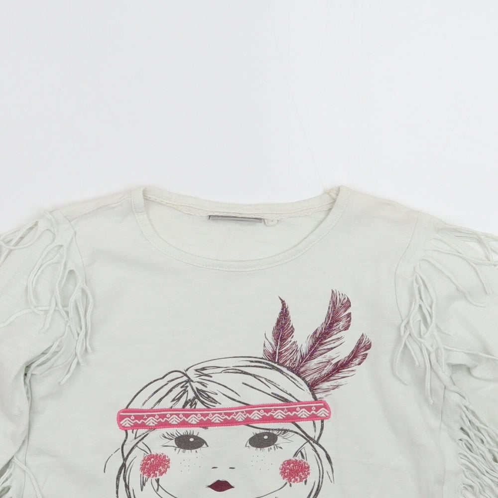 Matalan Girls White   Basic T-Shirt Size 8-9 Years