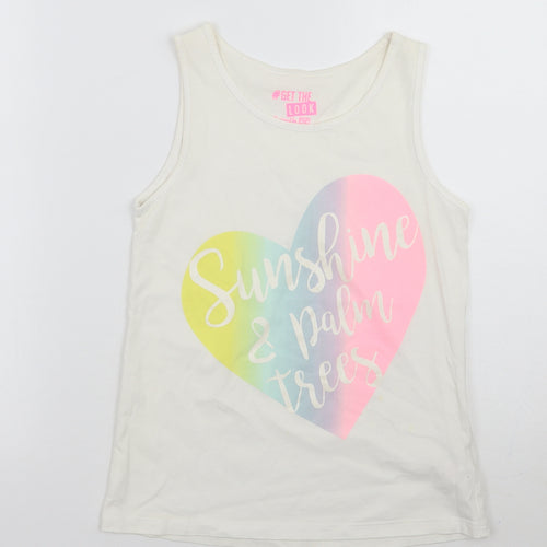 F&F Girls White   Basic Tank Size 9-10 Years