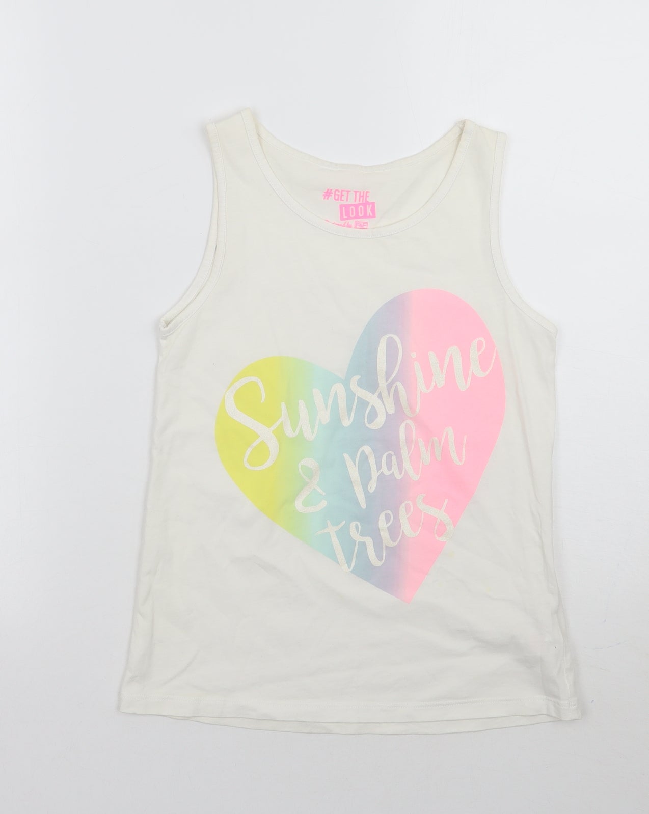 F&F Girls White   Basic Tank Size 9-10 Years