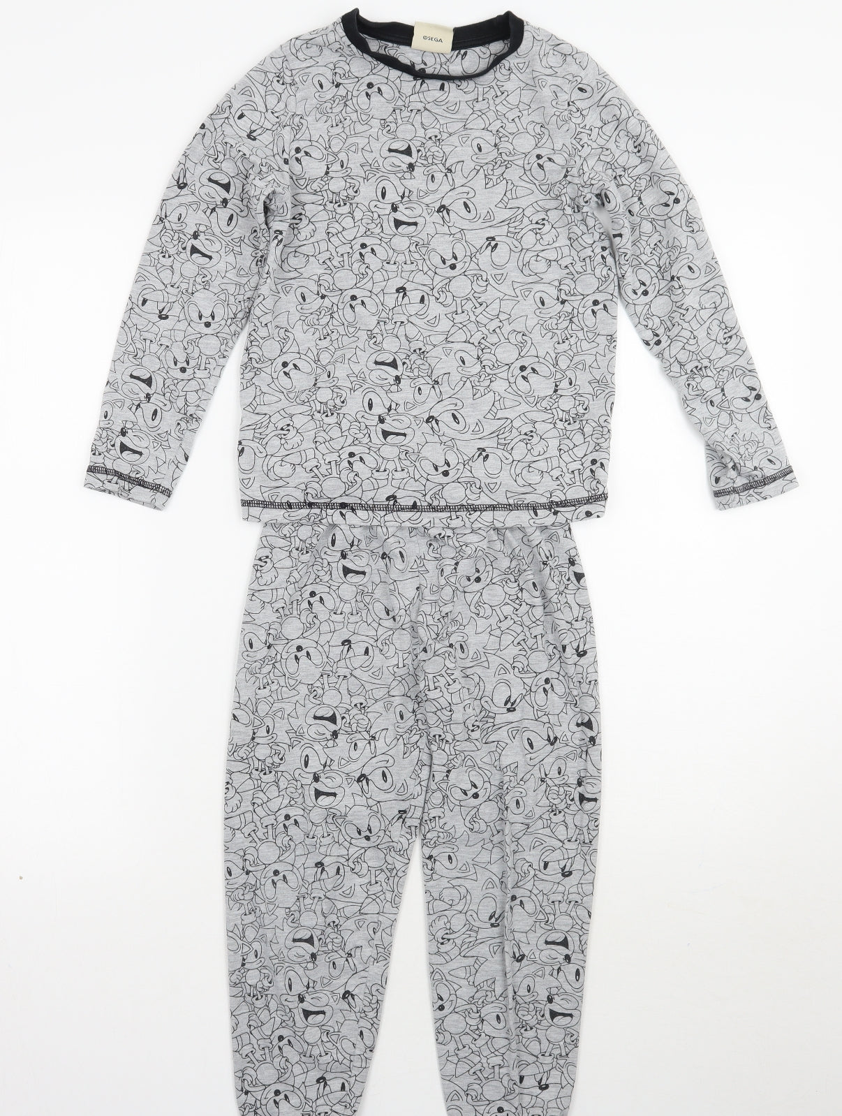 George Boys Grey Geometric   Pyjama Set Size 6-7 Years  - Sonic The Hedgehog