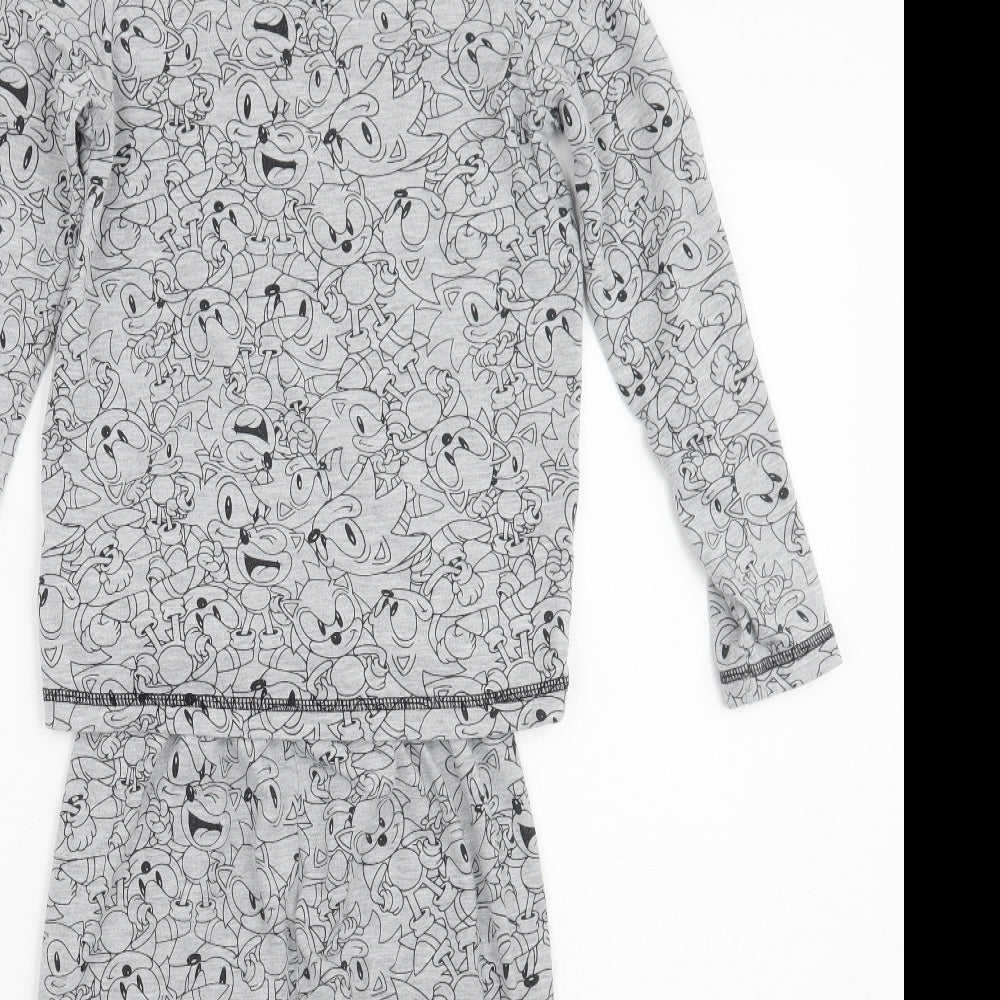 George Boys Grey Geometric   Pyjama Set Size 6-7 Years  - Sonic The Hedgehog