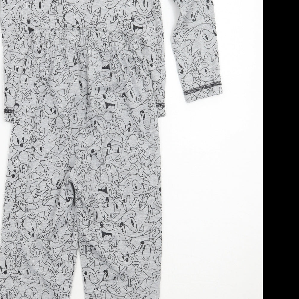 George Boys Grey Geometric   Pyjama Set Size 6-7 Years  - Sonic The Hedgehog