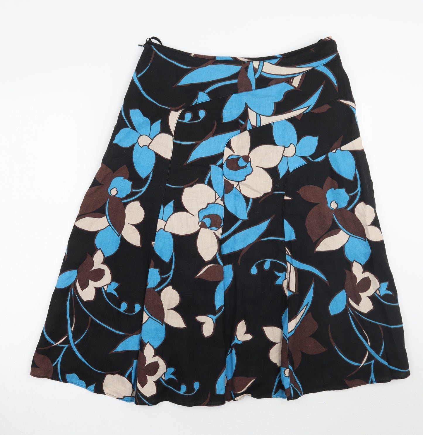 Monsoon Womens Black Floral  A-Line Skirt Size 12