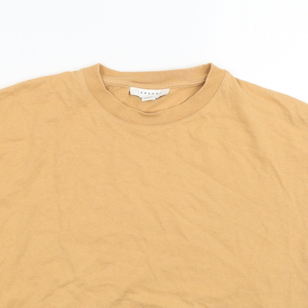 Topshop Womens Beige   Basic T-Shirt Size XS