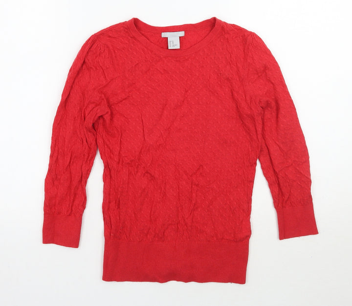H&M Womens Red Pullover Jumper Size XS