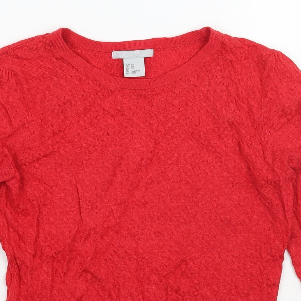 H&M Womens Red   Pullover Jumper Size XS