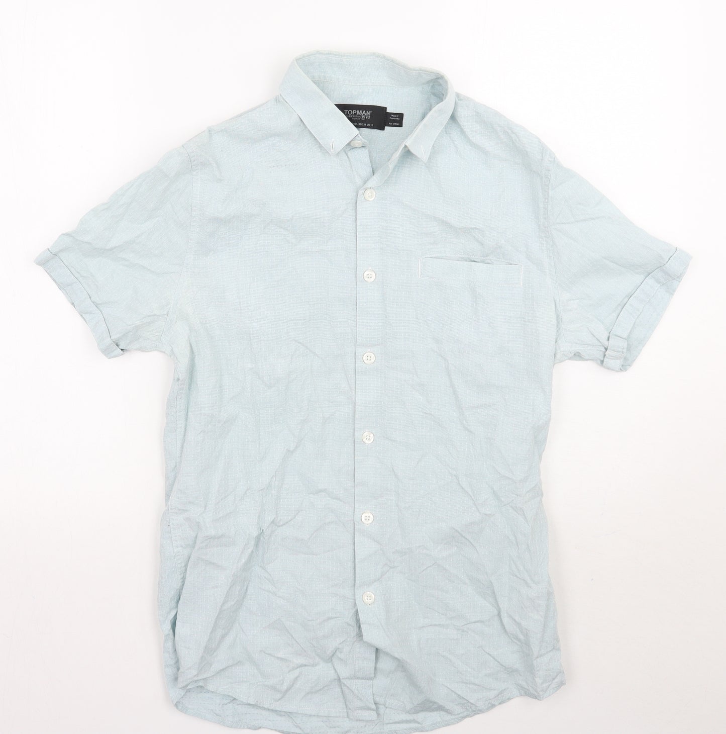 Topman Mens Blue    Button-Up Size S