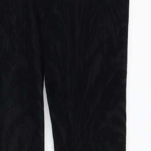 Topshop Womens Black Floral  Trousers  Size 8 L28 in