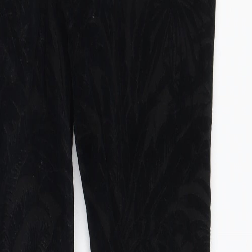 Topshop Womens Black Floral  Trousers  Size 8 L28 in