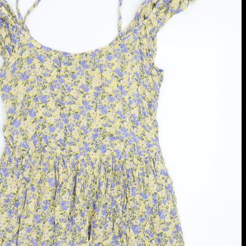 Newlook Womens Yellow Floral  A-Line  Size 6