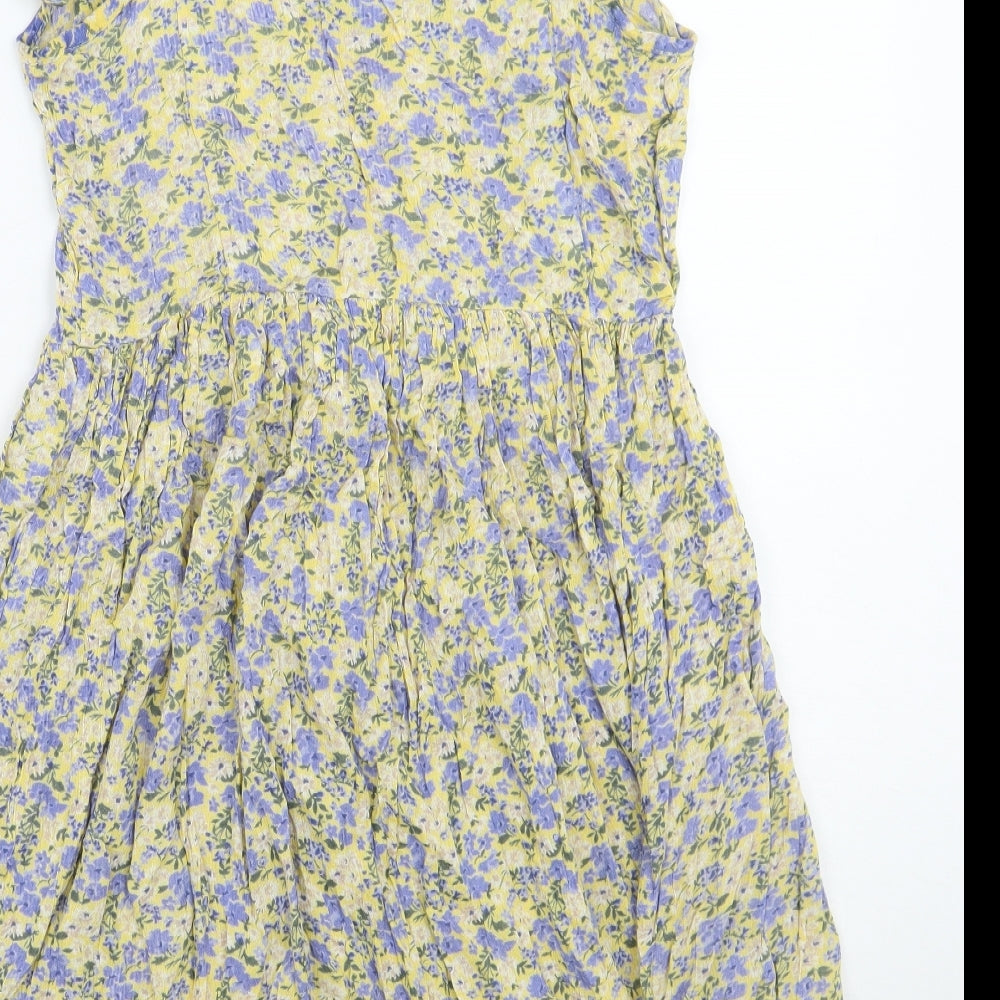 Newlook Womens Yellow Floral  A-Line  Size 6