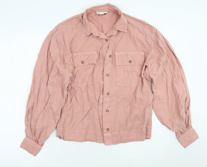 Topshop Womens Pink   Basic Button-Up Size 8