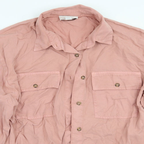 Topshop Womens Pink   Basic Button-Up Size 8
