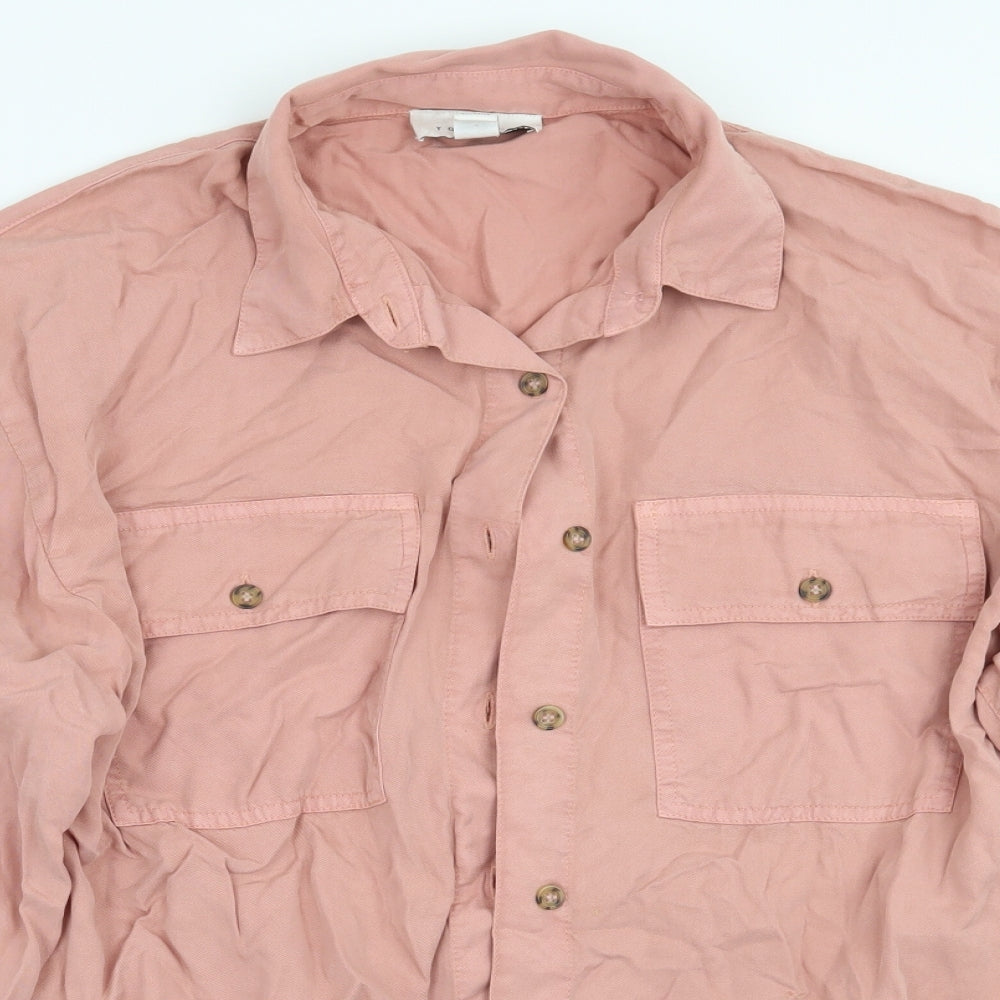 Topshop Womens Pink   Basic Button-Up Size 8