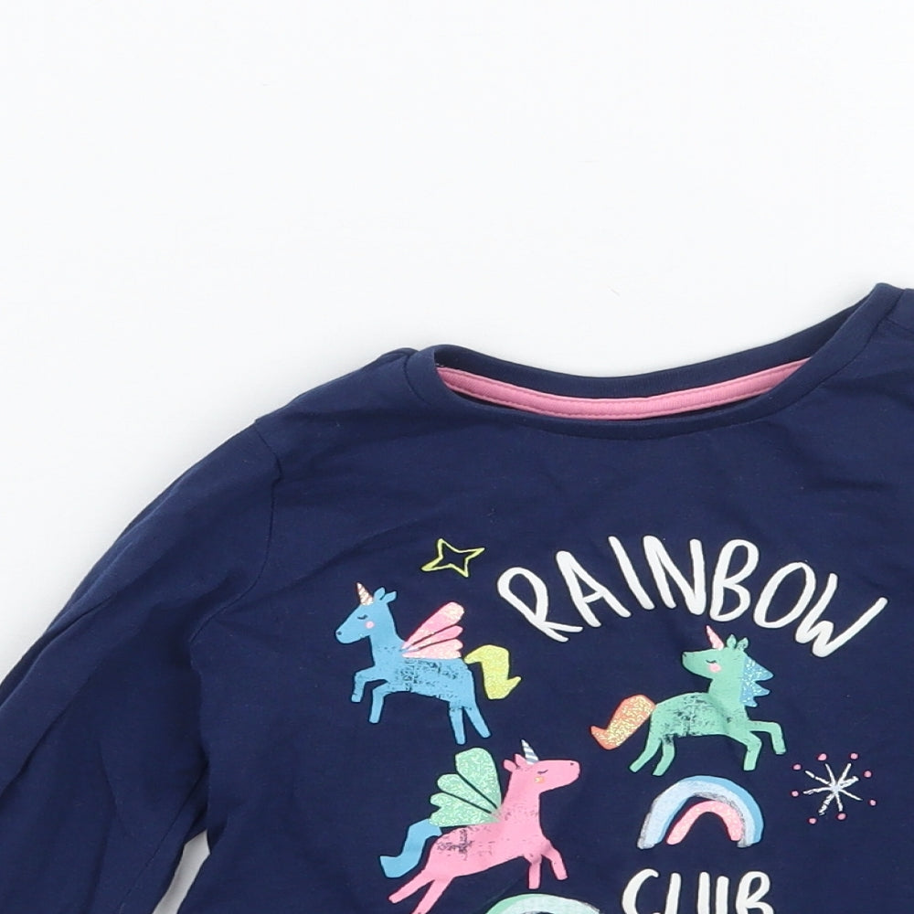 Marks and Spencer Girls Blue   Basic T-Shirt Size 3-4 Years