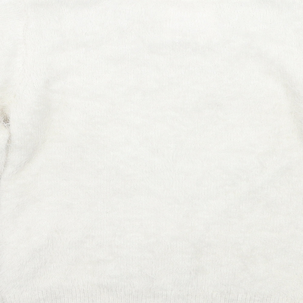F&F Girls White   Pullover Jumper Size 3-4 Years  - Christmas
