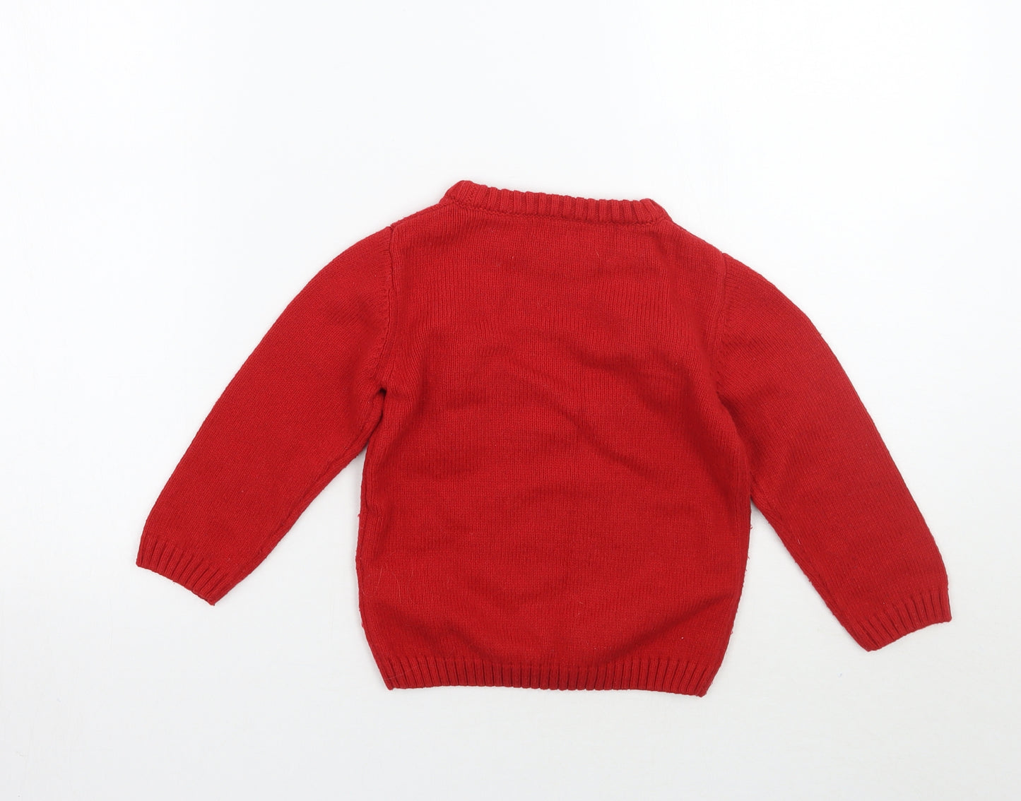NEXT Girls Red   Pullover Jumper Size 3 Years  - Christmas