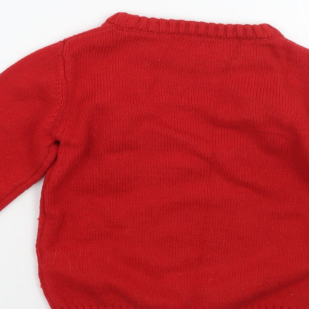 NEXT Girls Red   Pullover Jumper Size 3 Years  - Christmas