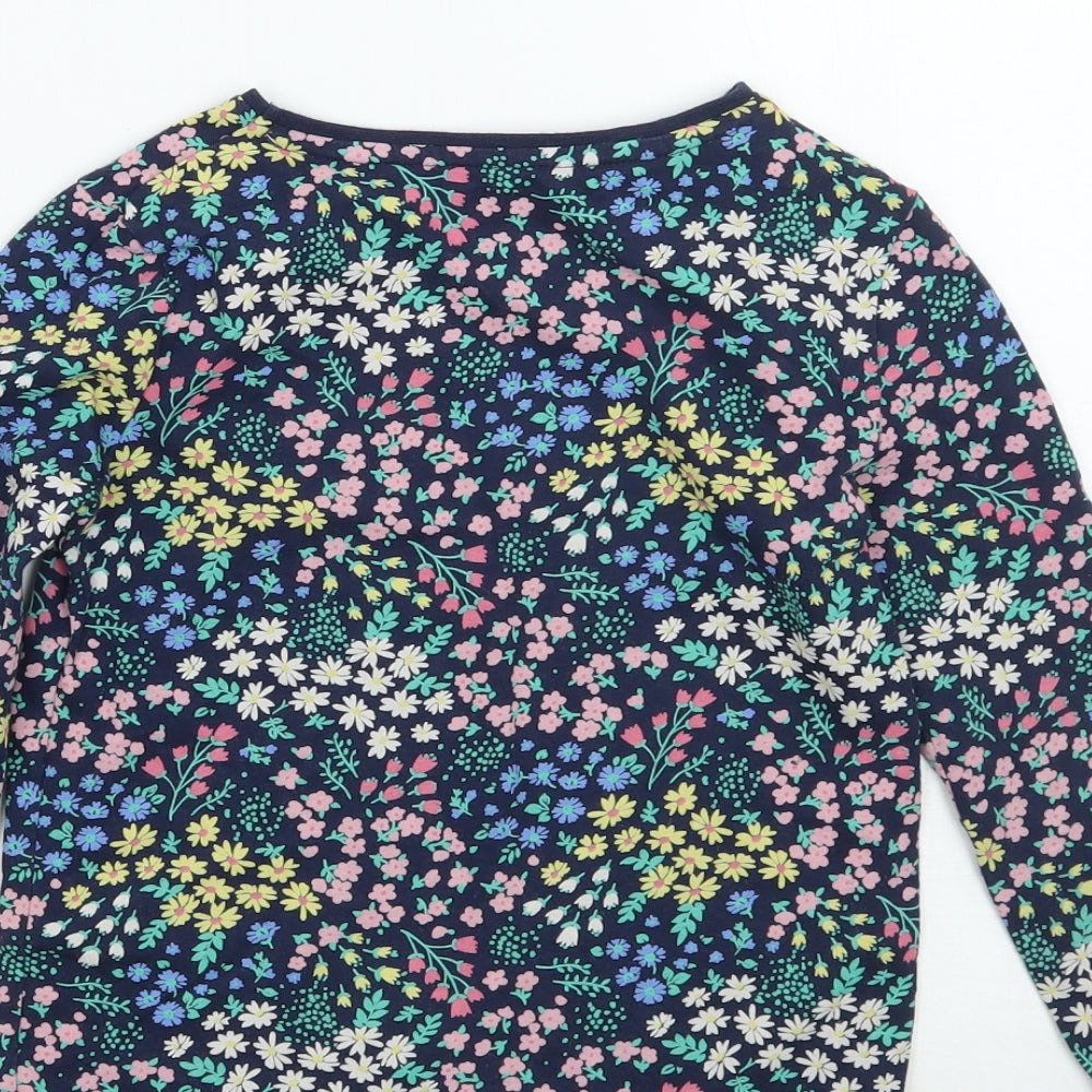 F&F Girls Blue Floral  Basic T-Shirt Size 3-4 Years