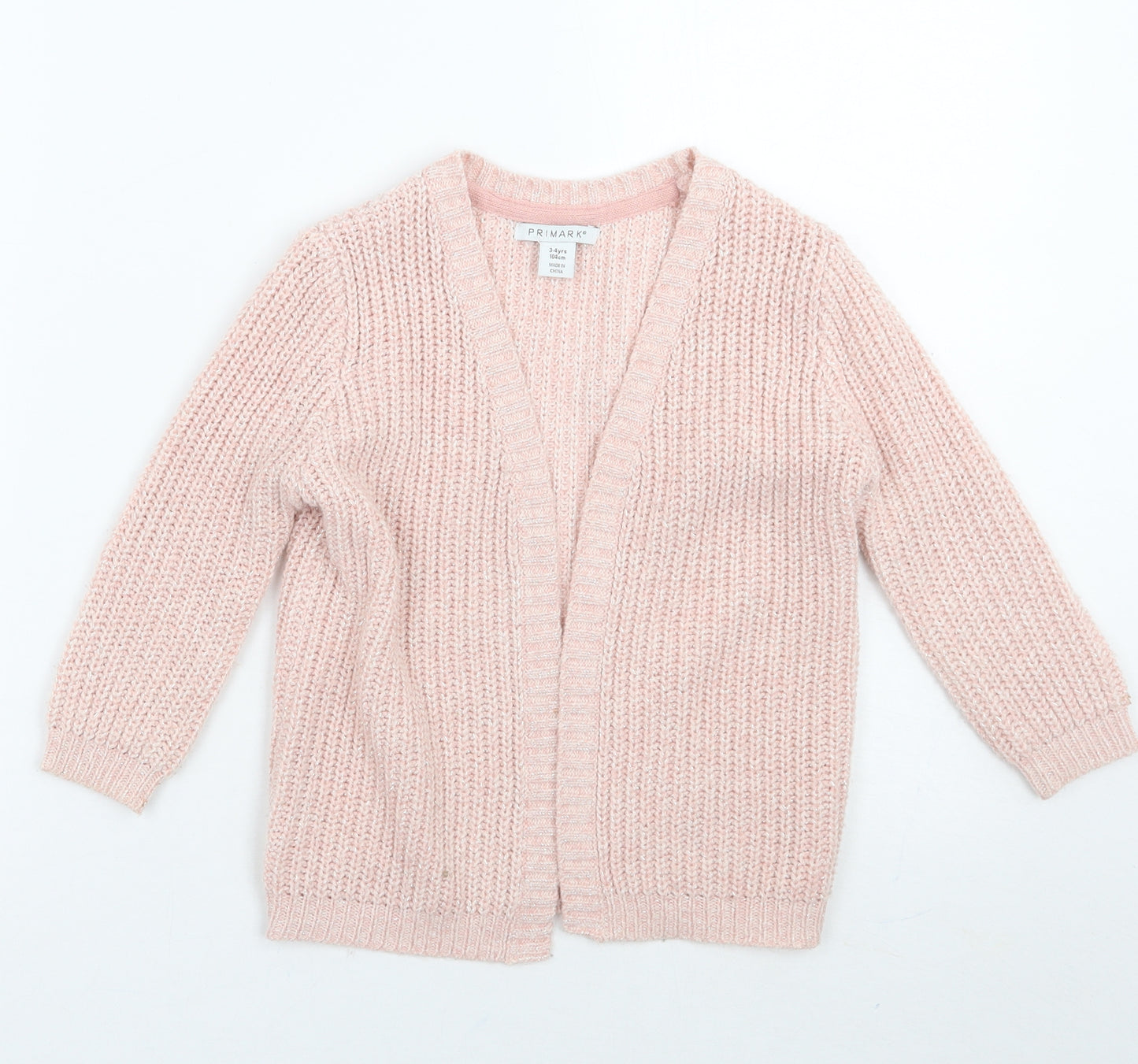 Primark Girls Pink   Cardigan Jumper Size 3-4 Years