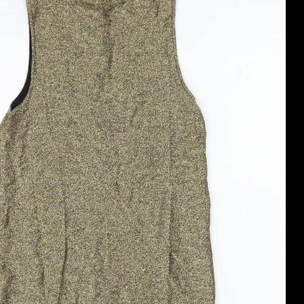 Topshop Womens Gold   A-Line  Size 8