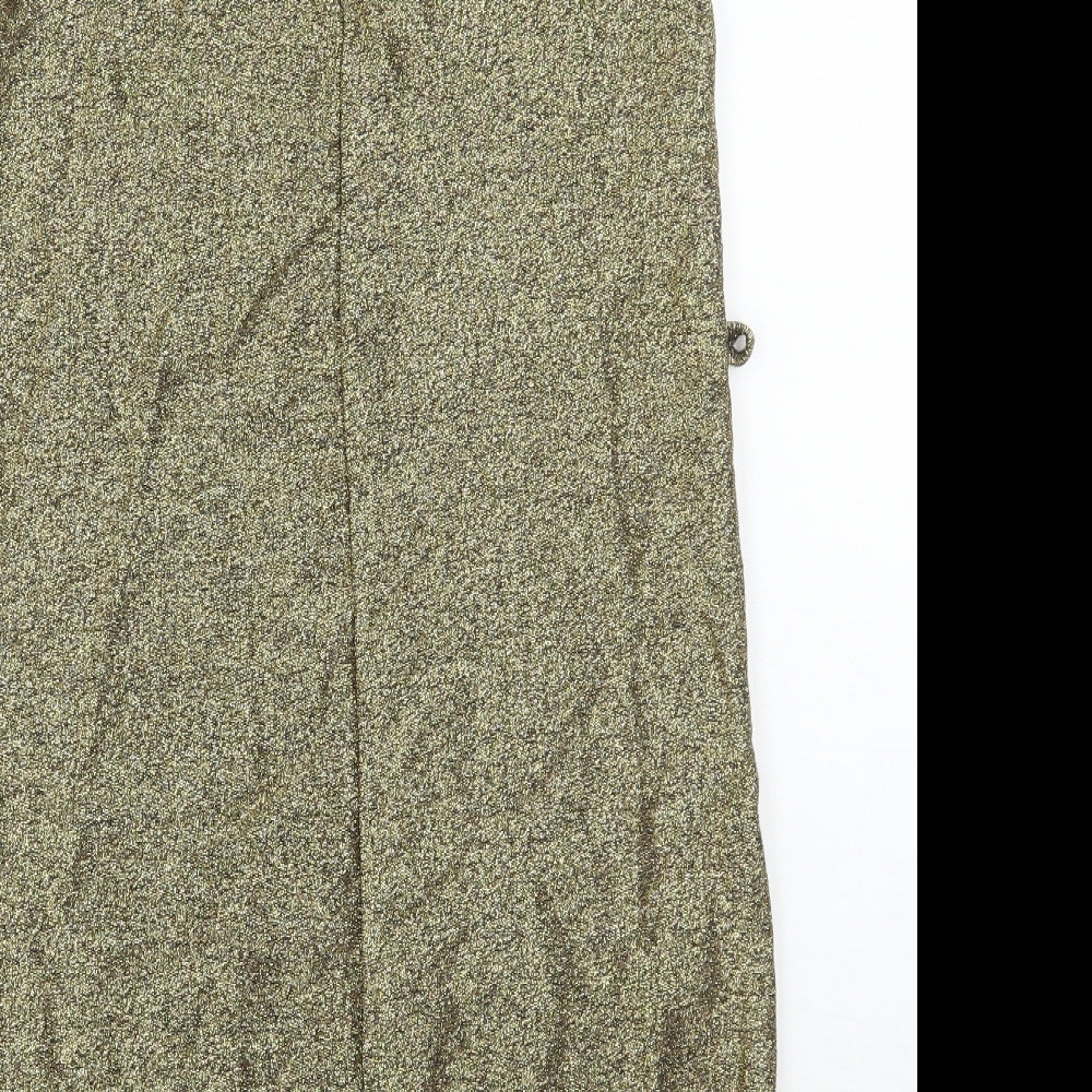 Topshop Womens Gold   A-Line  Size 8