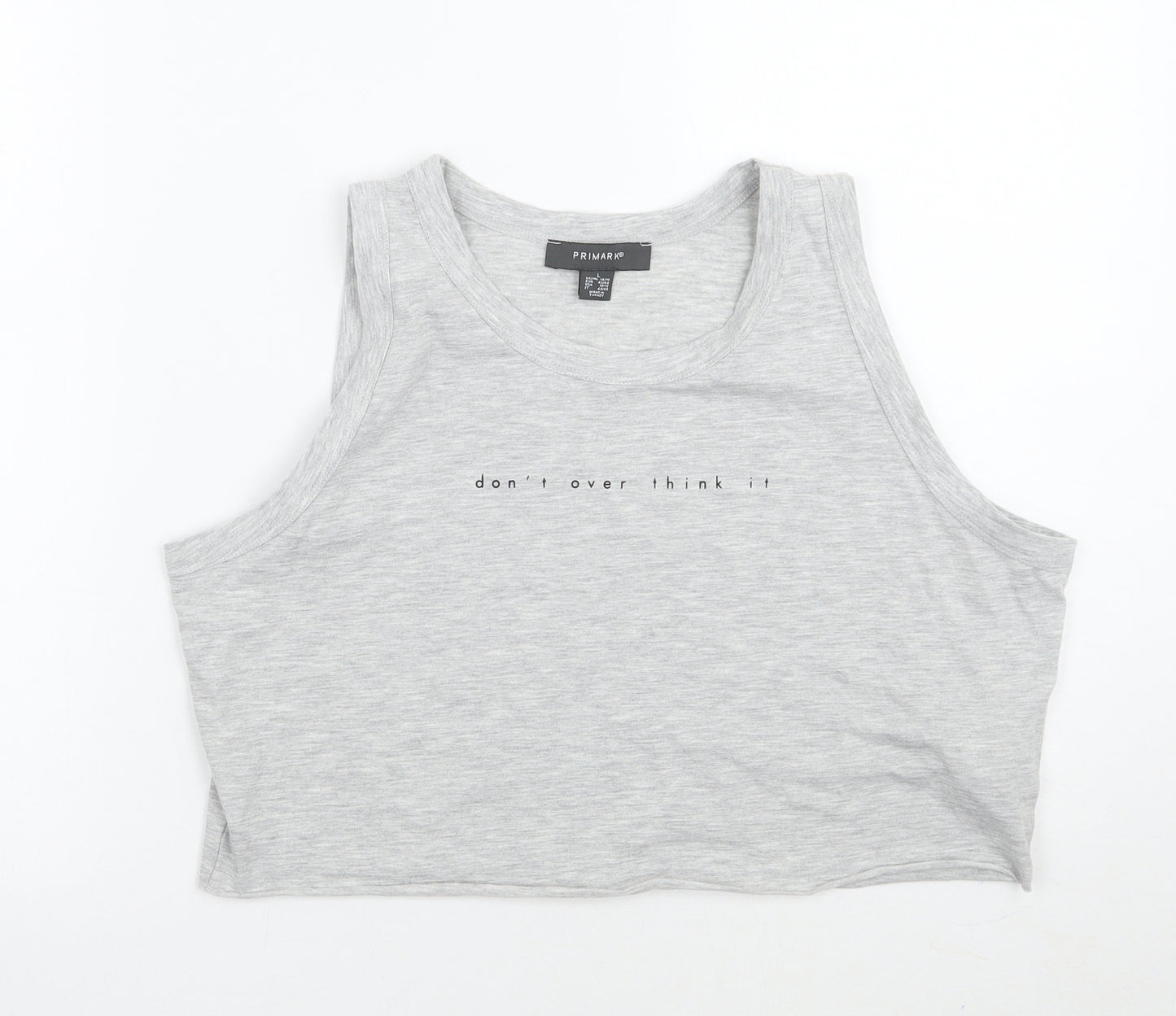 Primark Womens Grey   Cropped T-Shirt Size L