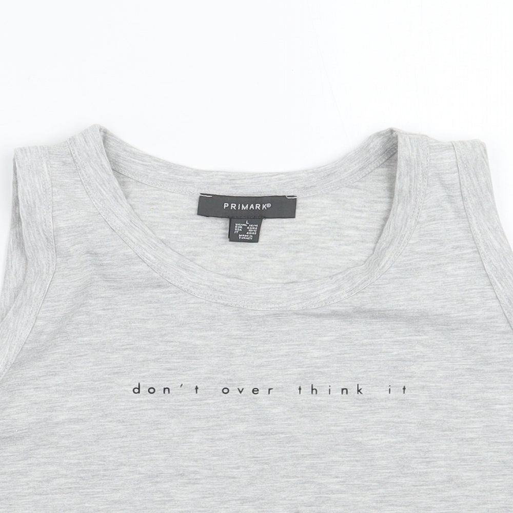 Primark Womens Grey   Cropped T-Shirt Size L