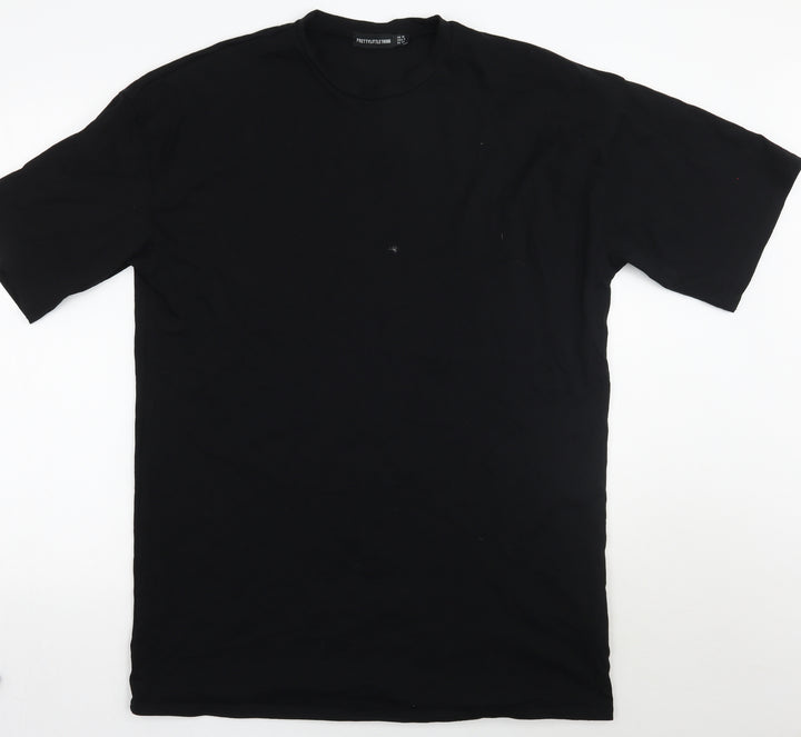 PRETTYLITTLETHING Womens Black Basic T-Shirt Size 12