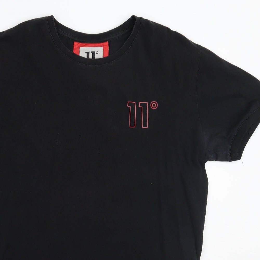 11 degrees Mens Black    T-Shirt Size L