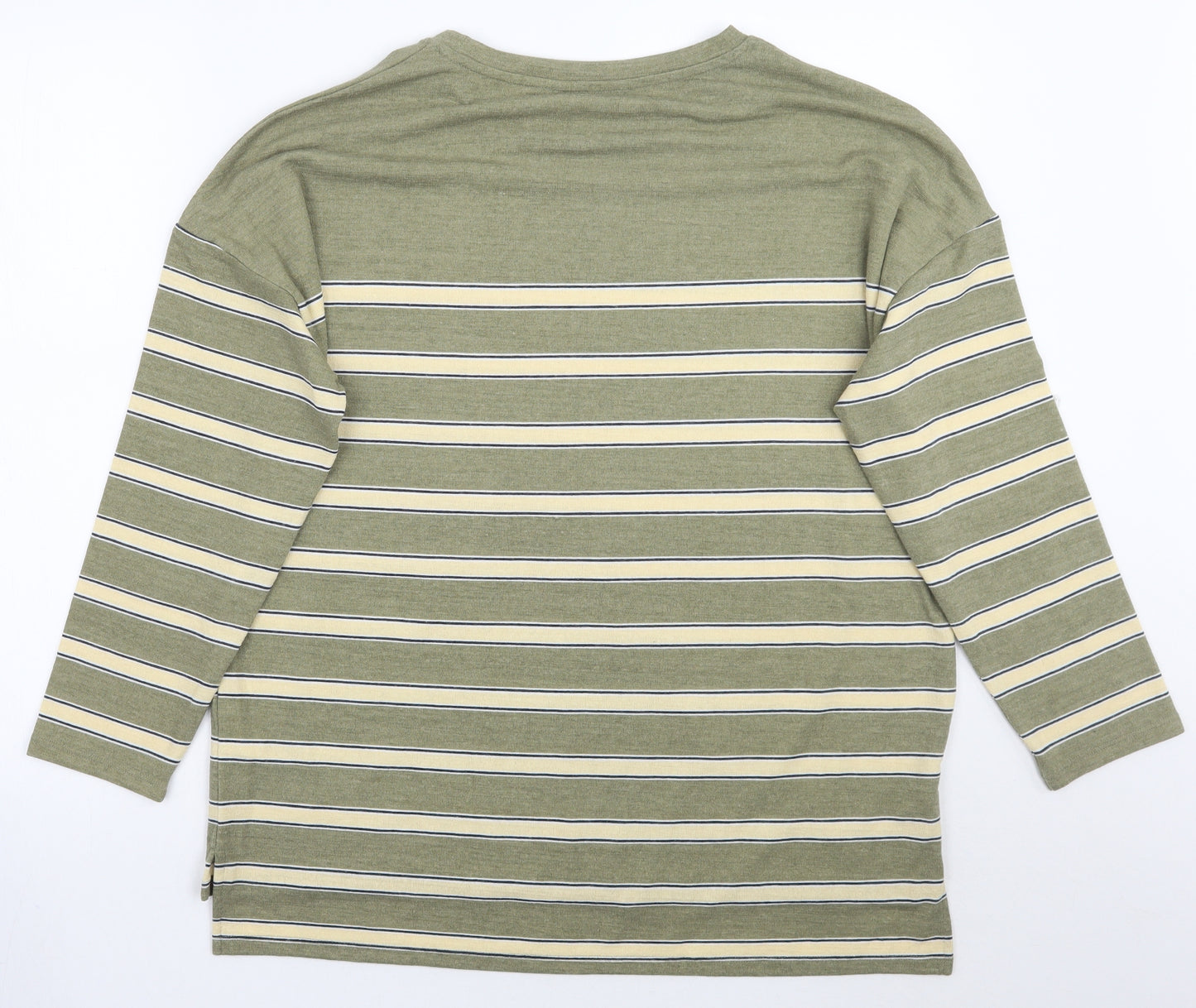 Nutmeg Womens Green Striped  Pullover Jumper Size 14