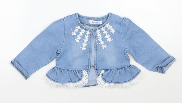 Preworn Girls Blue   Jacket  Size 2 Years