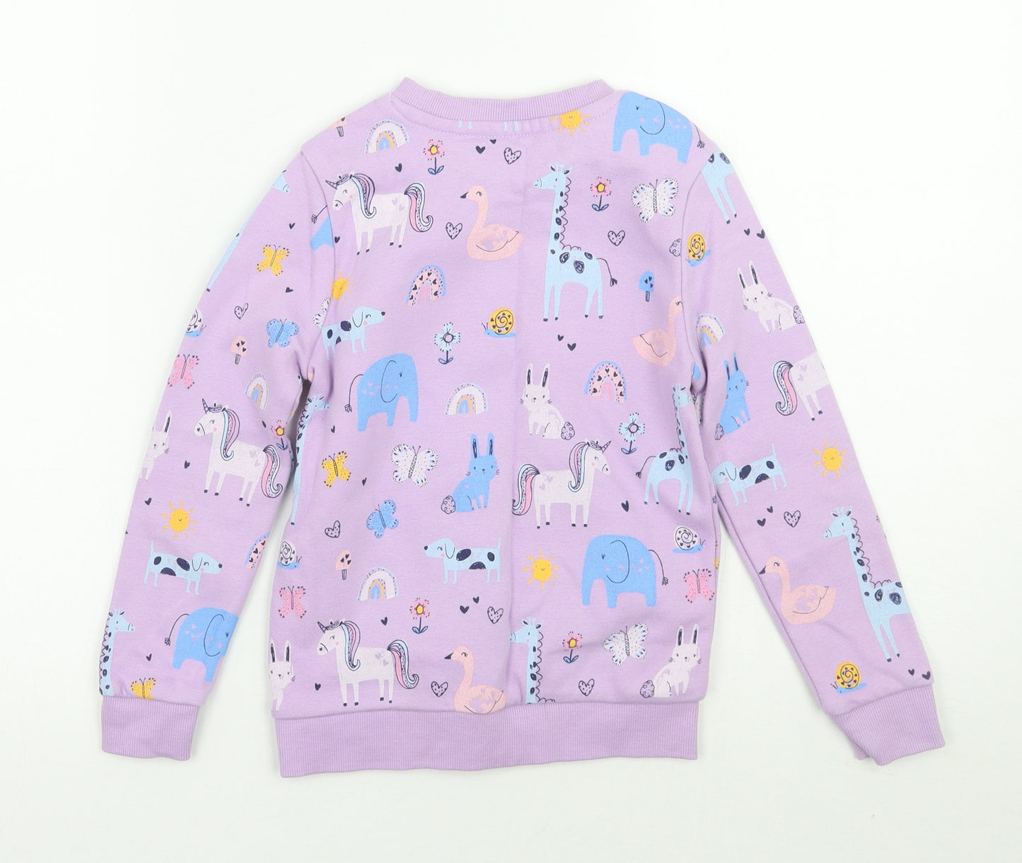 George Girls Purple Geometric  Pullover Jumper Size 5-6 Years