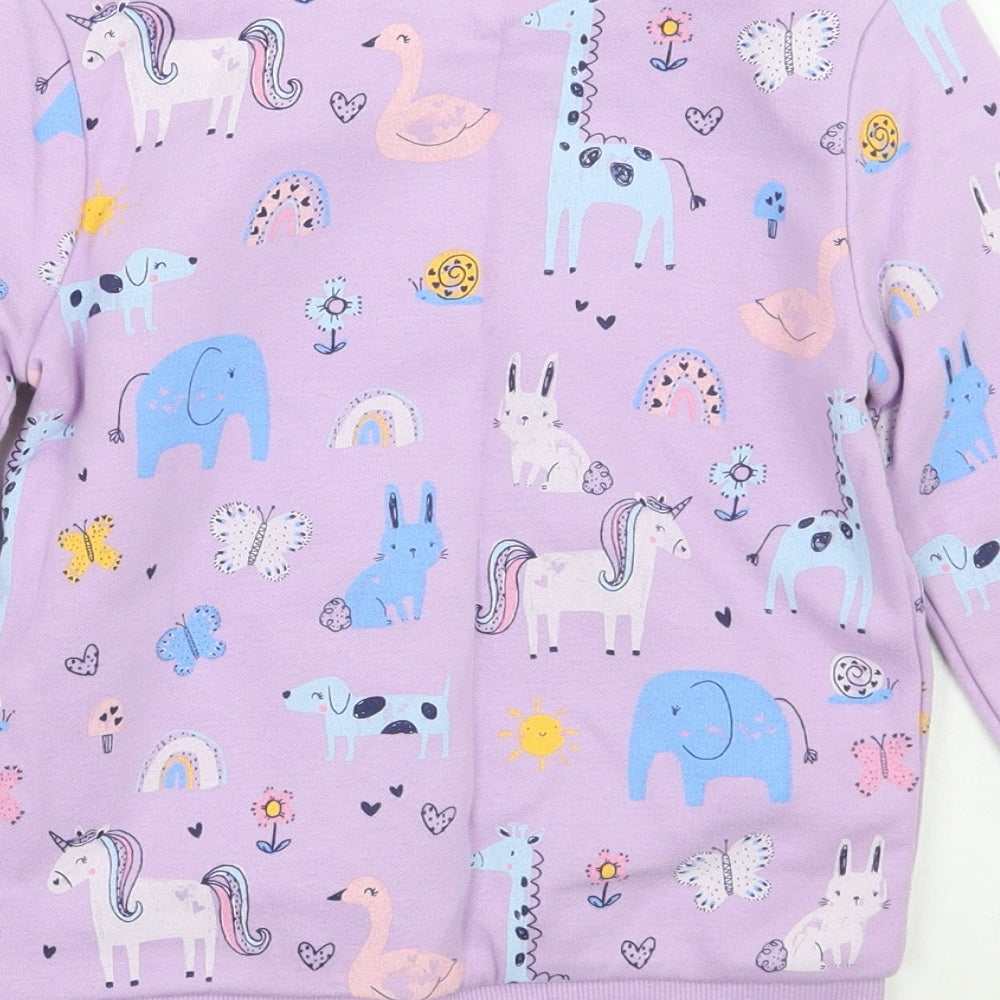 George Girls Purple Geometric  Pullover Jumper Size 5-6 Years
