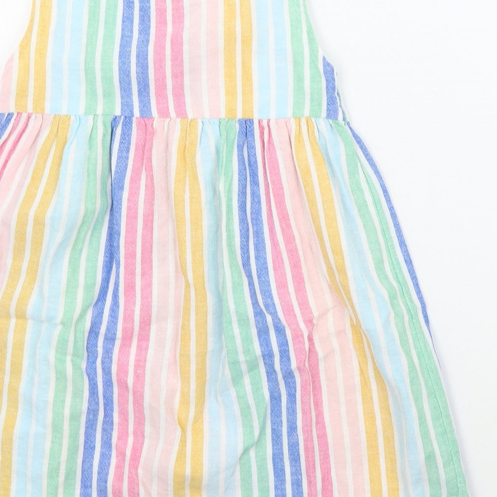 NEXT Girls Pink Striped Ramie A-Line  Size 4-5 Years