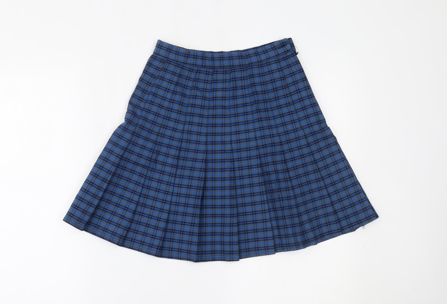 Monkhouse Womens Blue Plaid  Pleated Skirt Size 24 in