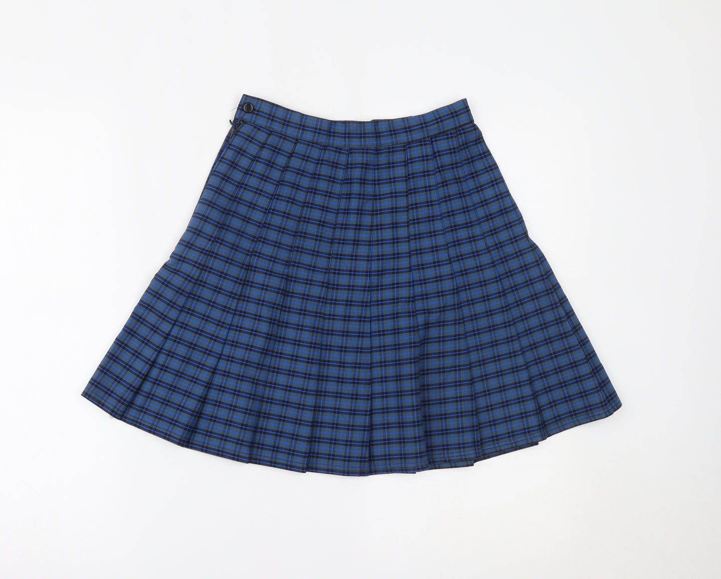 Monkhouse Womens Blue Plaid  Pleated Skirt Size 24 in