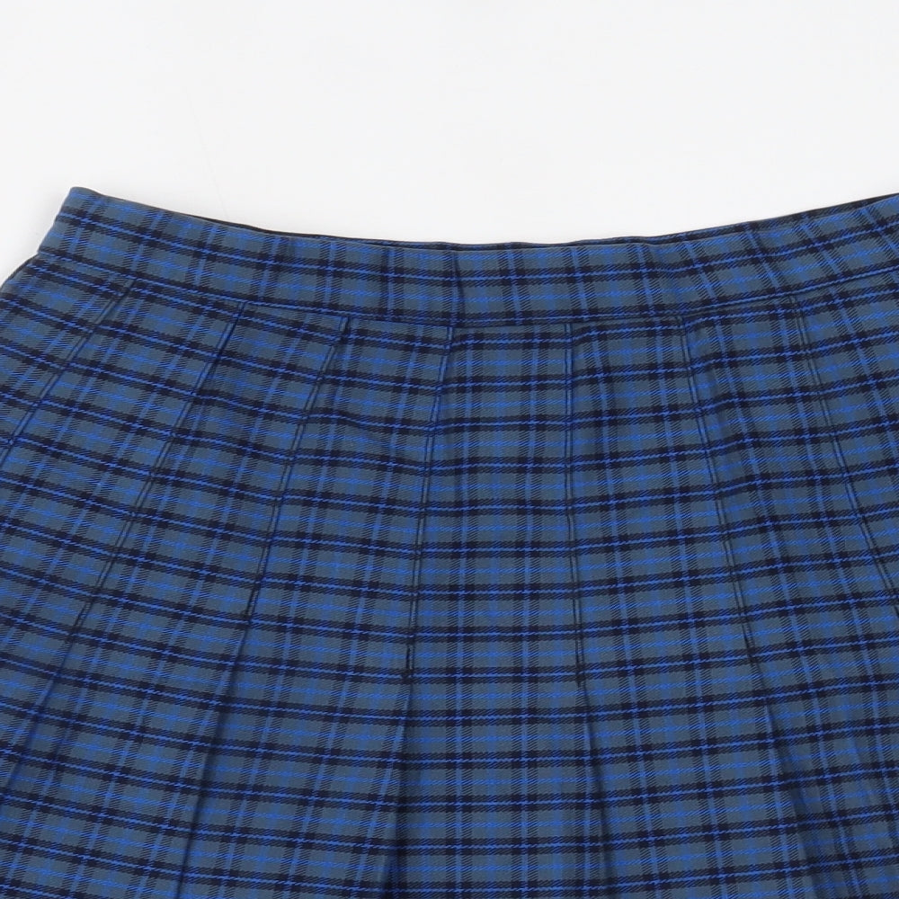 Monkhouse Womens Blue Plaid  Pleated Skirt Size 24 in