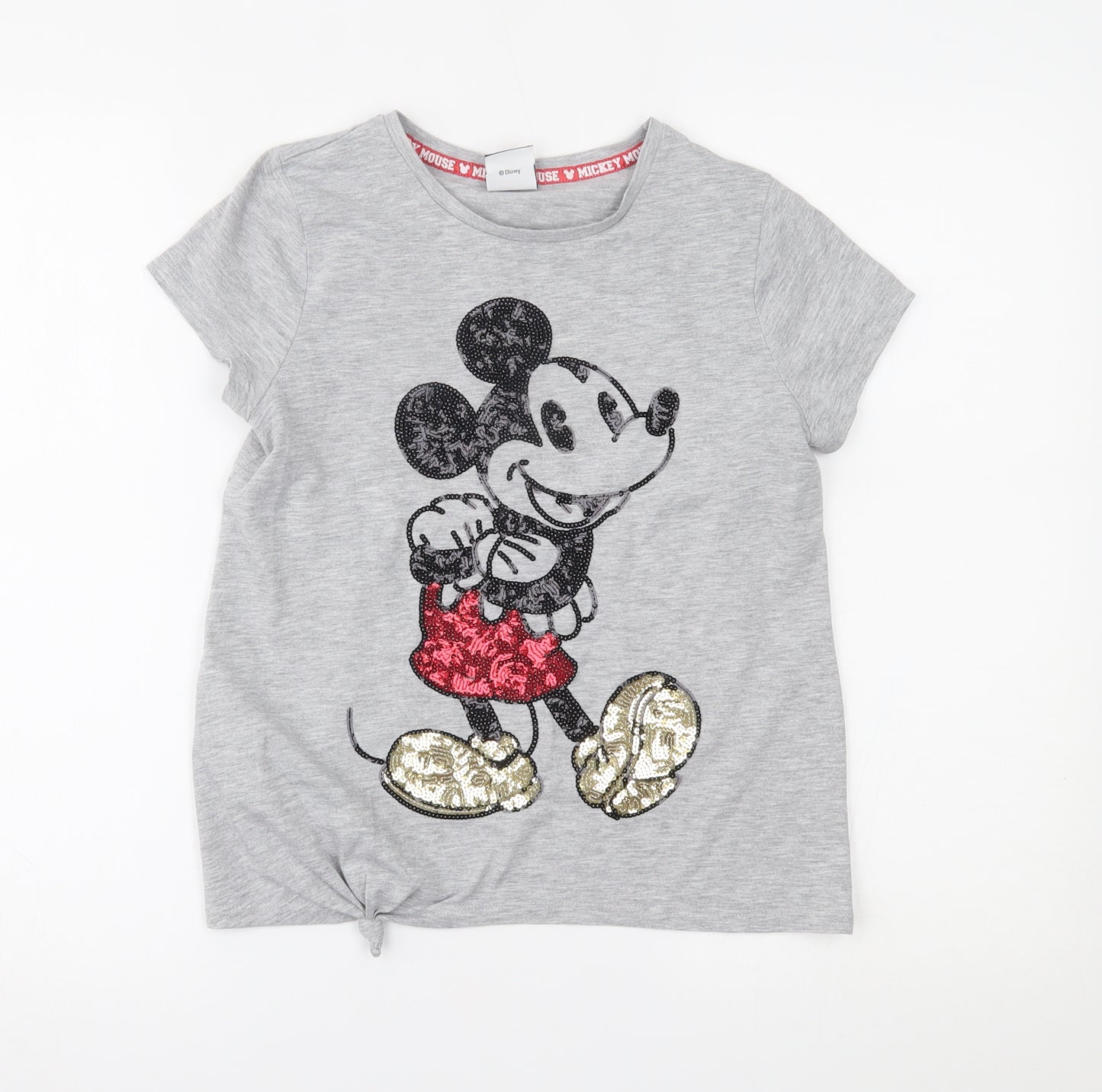 George Girls Grey   Basic T-Shirt Size 11-12 Years  - MICKEY