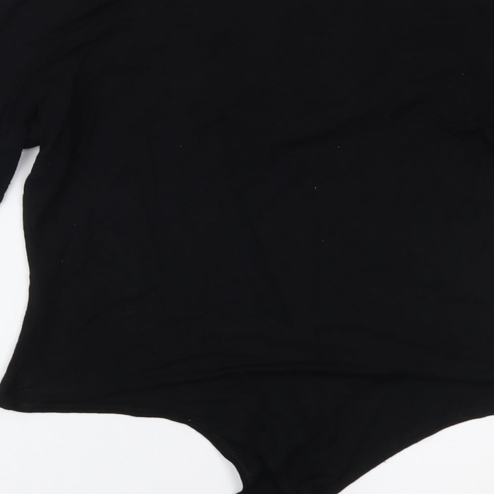PRETTYLITTLETHING Womens Black   Bodysuit One-Piece Size 10