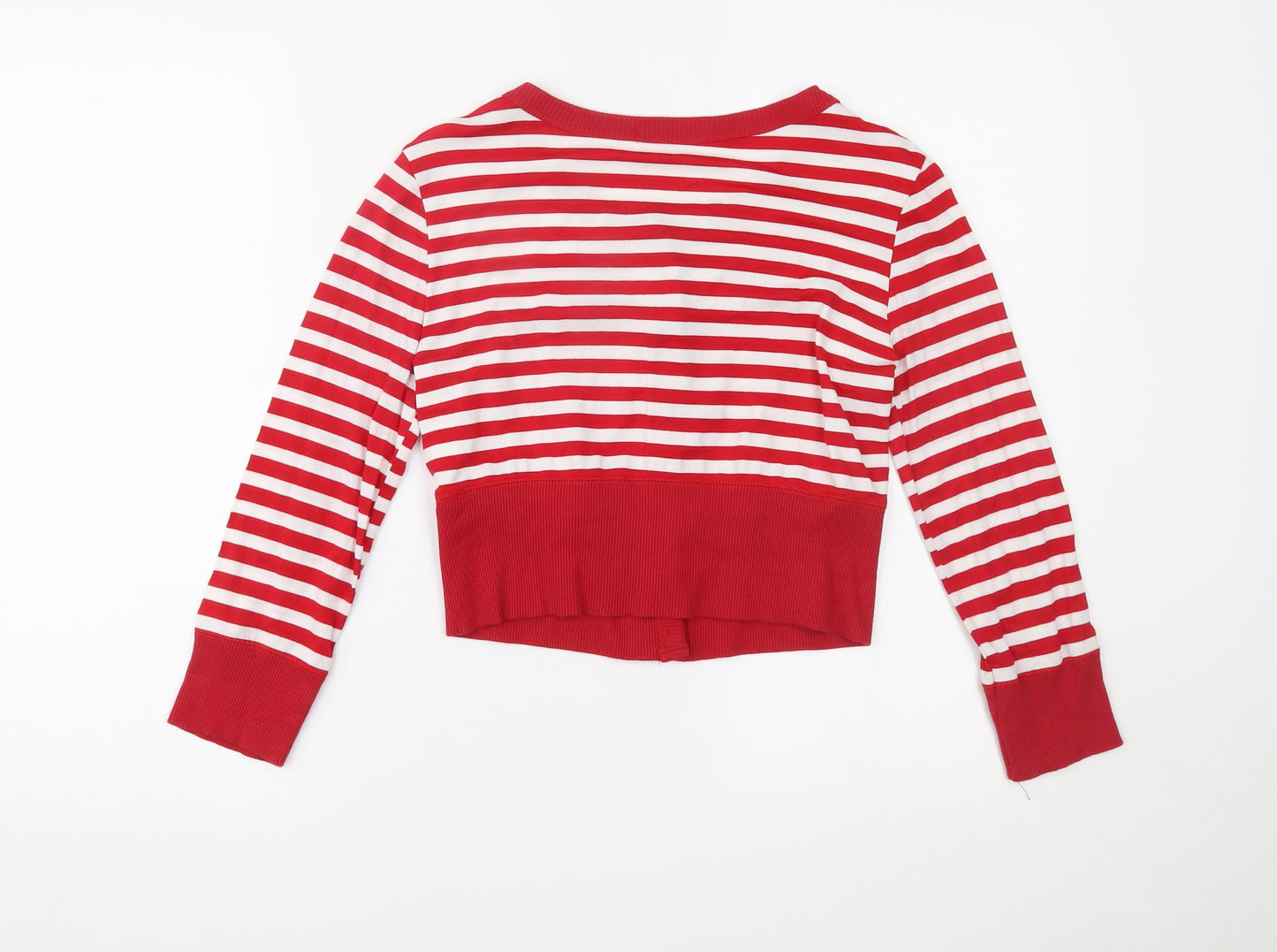 Jane Norman Womens Red Striped  Cardigan Jumper Size 14