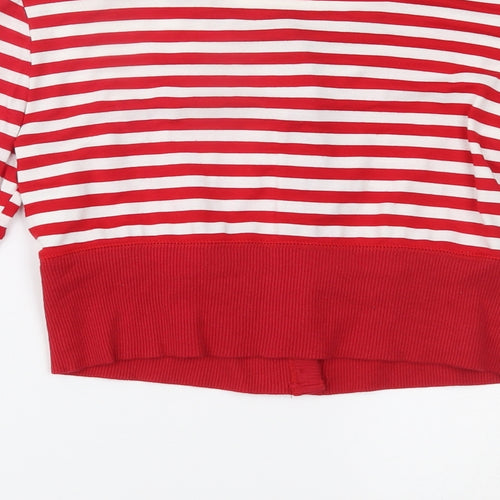 Jane Norman Womens Red Striped  Cardigan Jumper Size 14