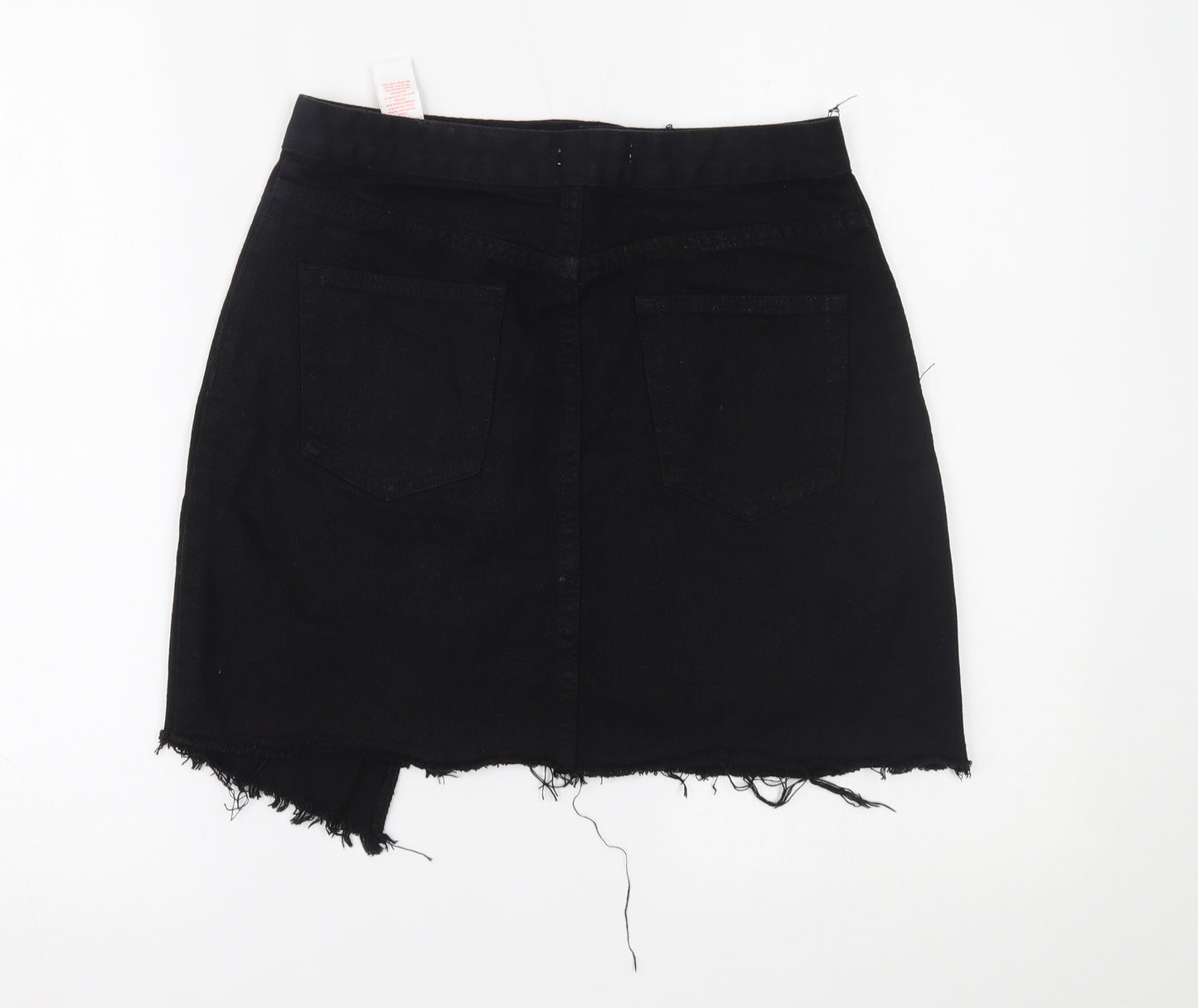 PRETTYLITTLETHING Womens Black  Denim Mini Skirt Size 8