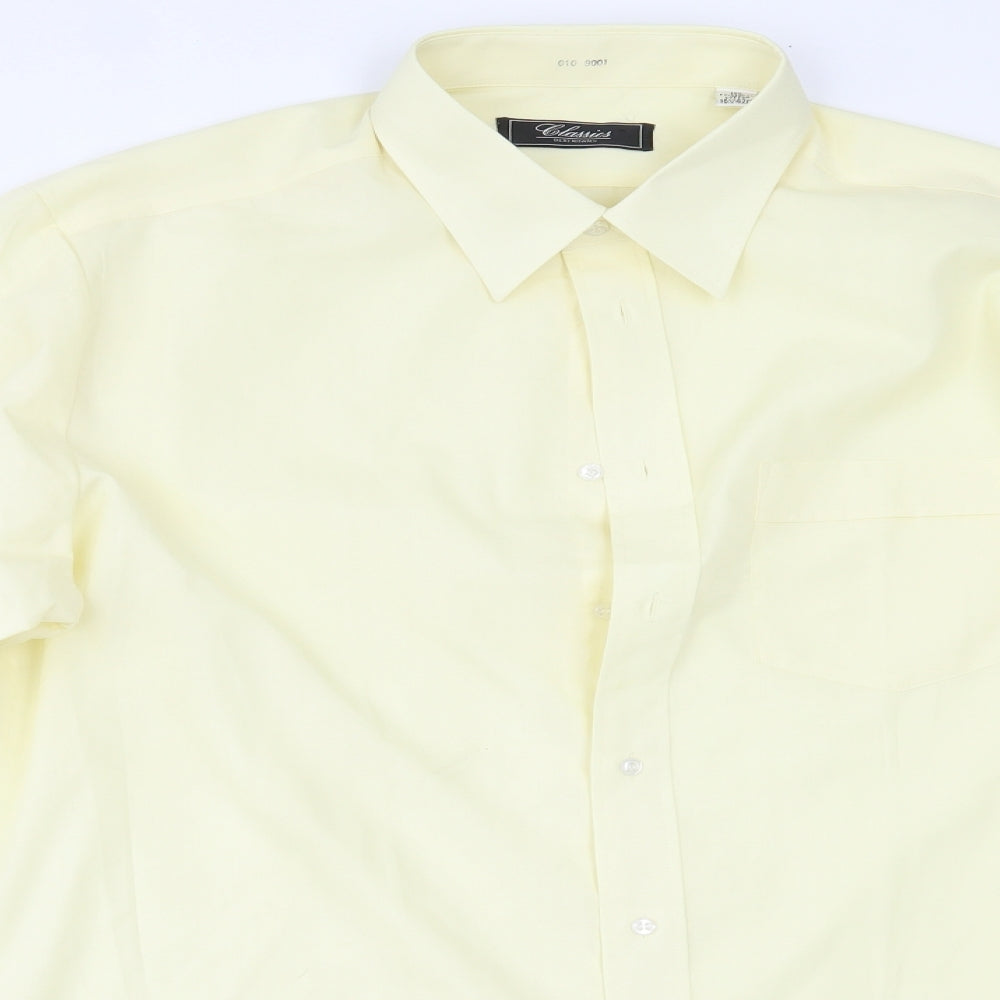 Debenhams Mens Yellow    Dress Shirt Size 16.5