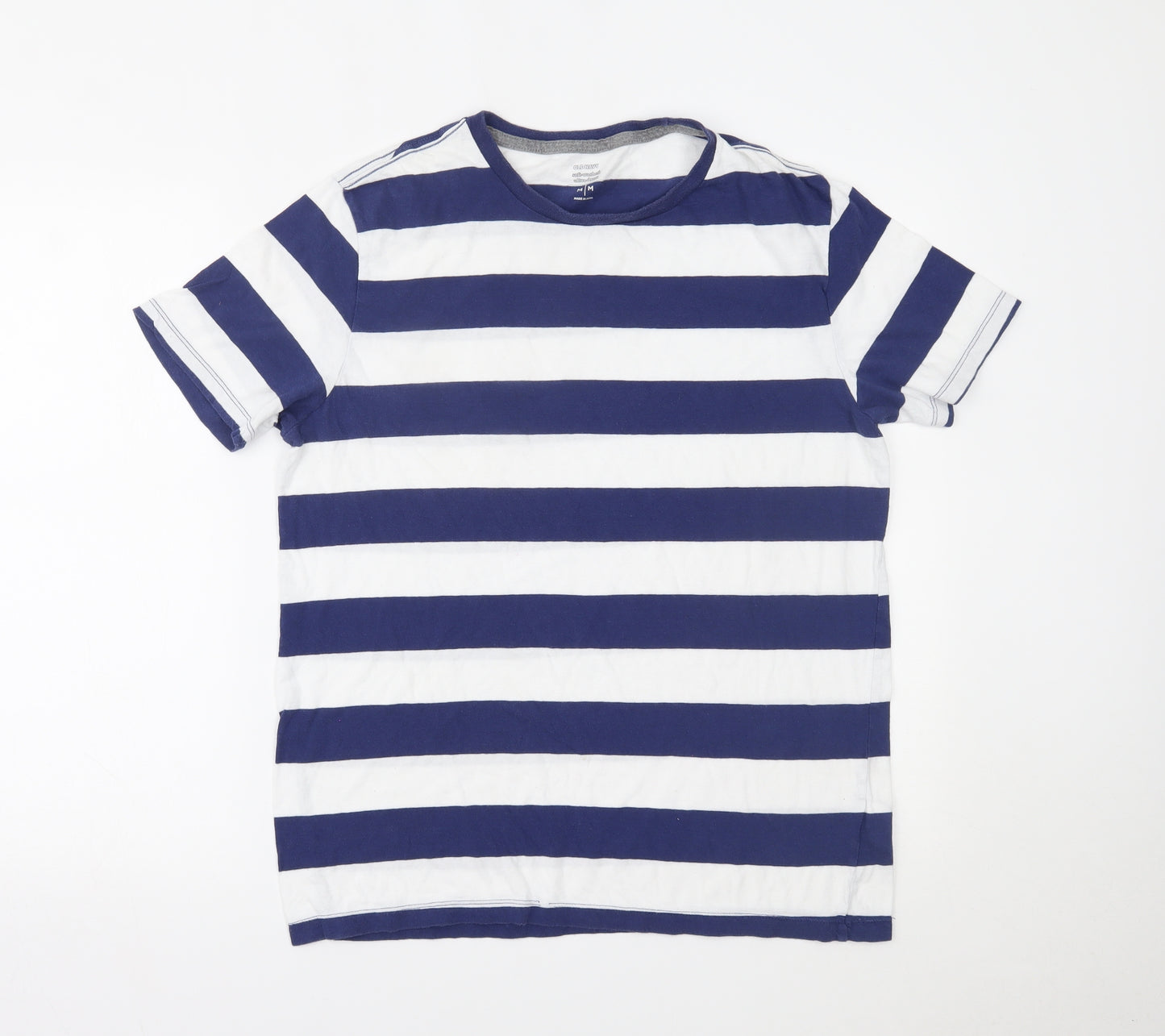 Old Navy Mens Blue Striped   T-Shirt Size M