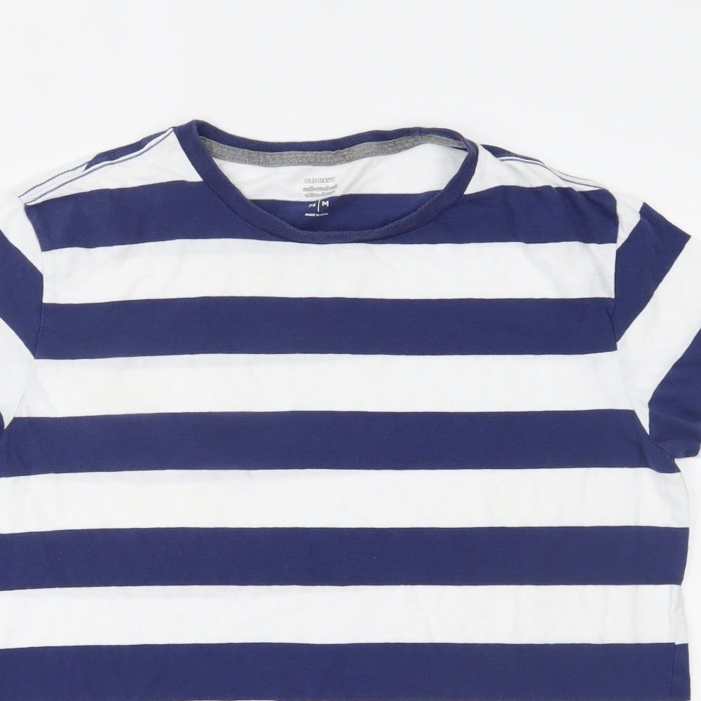 Old Navy Mens Blue Striped   T-Shirt Size M